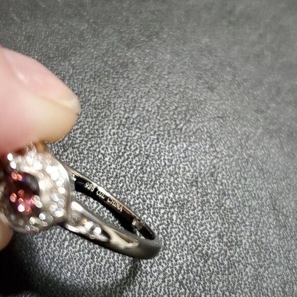 Sterling silver sparkly rhinestone ring size 7 - Picture 12 of 13
